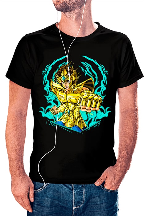 Aioria de Leo con fondo y líneas de sketch