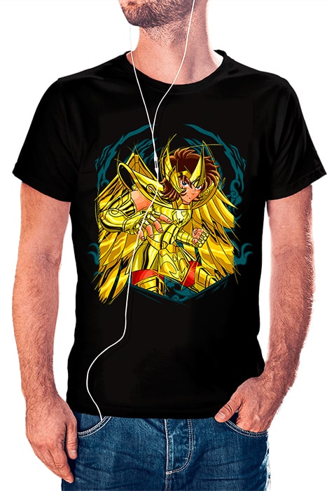 Aioros de Sagitario con fondo y líneas de sketch