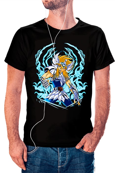 Hyoga de Cisne con fondo y líneas de sketch